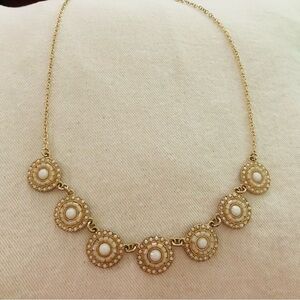 Elegant Gold with Cream colors Statement Necklace
